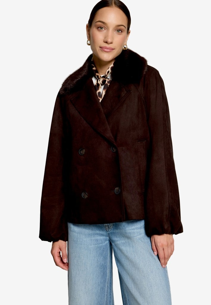 Jacke in Velourslederoptik