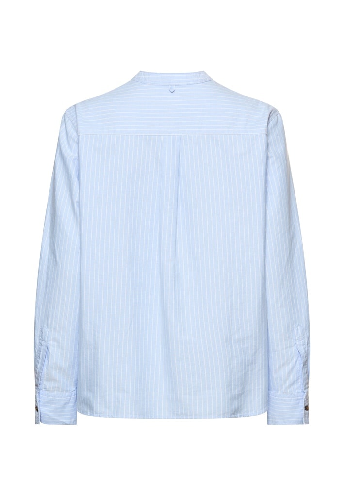 Gestreifte Bluse mit krempelbaren Ärmeln