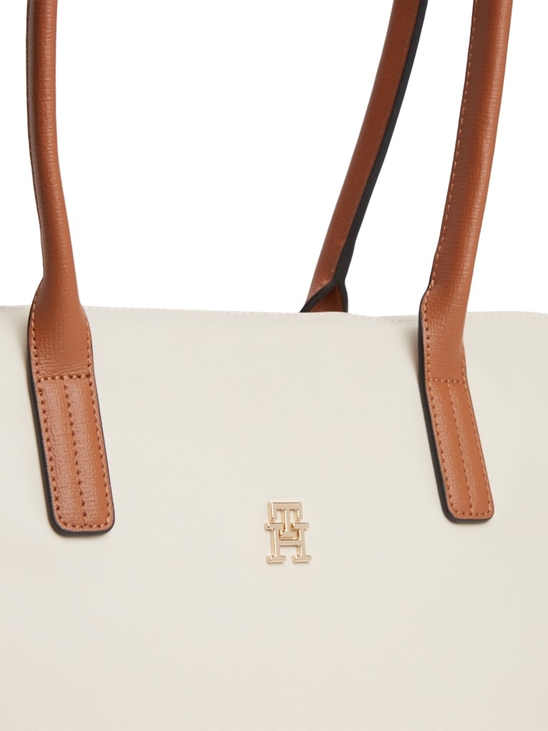 TH Monogram Contrast Handle Tote Bag