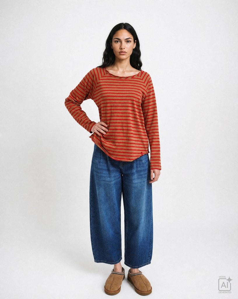 Regular Basic Sweat Raglan Striped