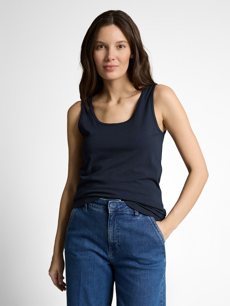 Slim Fit Top mit Rundhalsausschnitt