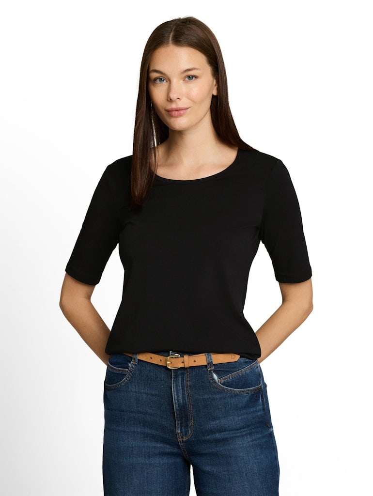 Basic T-Shirt mit Rundhalsausschnitt