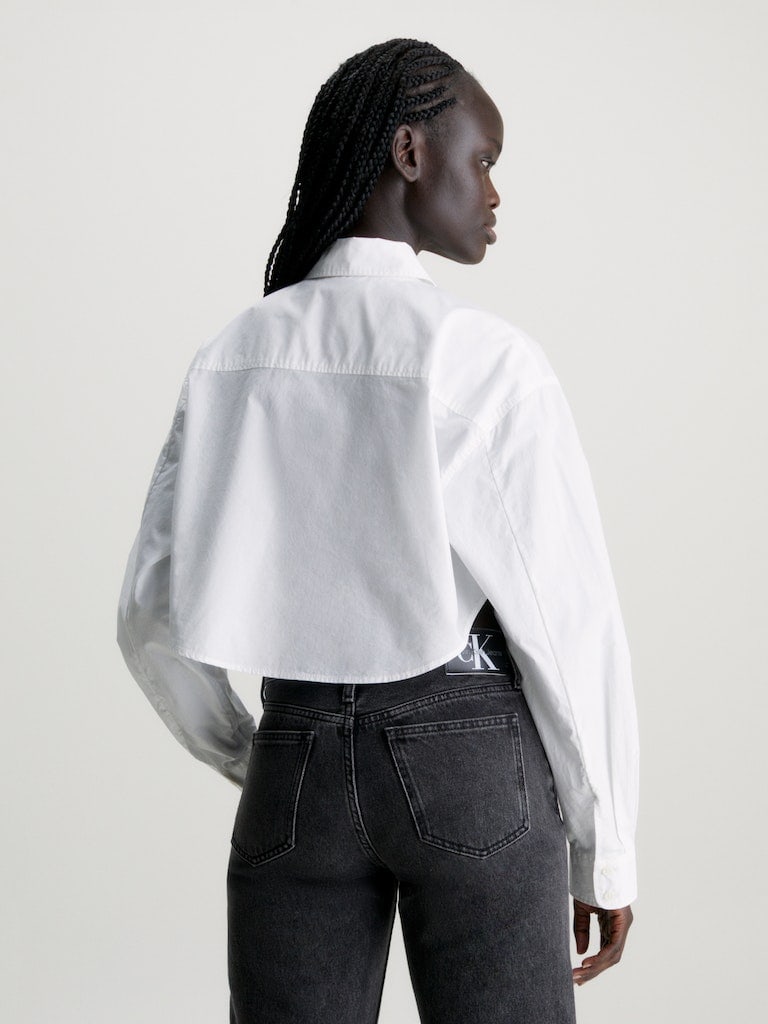 WOVEN LABEL CROPPED LS SHIRT | WHITE | M | 1491148.8720108950350 50系プリウス！オリジナル中間ストレートマフラー！オールステンレス！