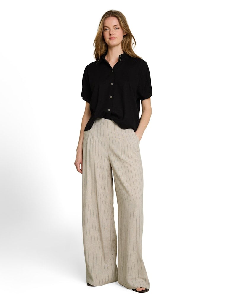 Wide Leg Hose mit Leinenanteil