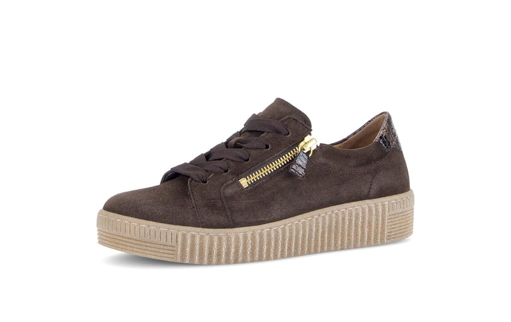 Sneaker low Materialmix Leder braun