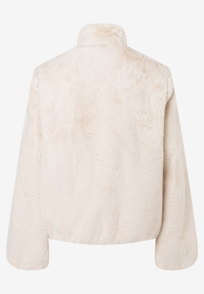 Flauschige Teddyjacke mit Stehkragen