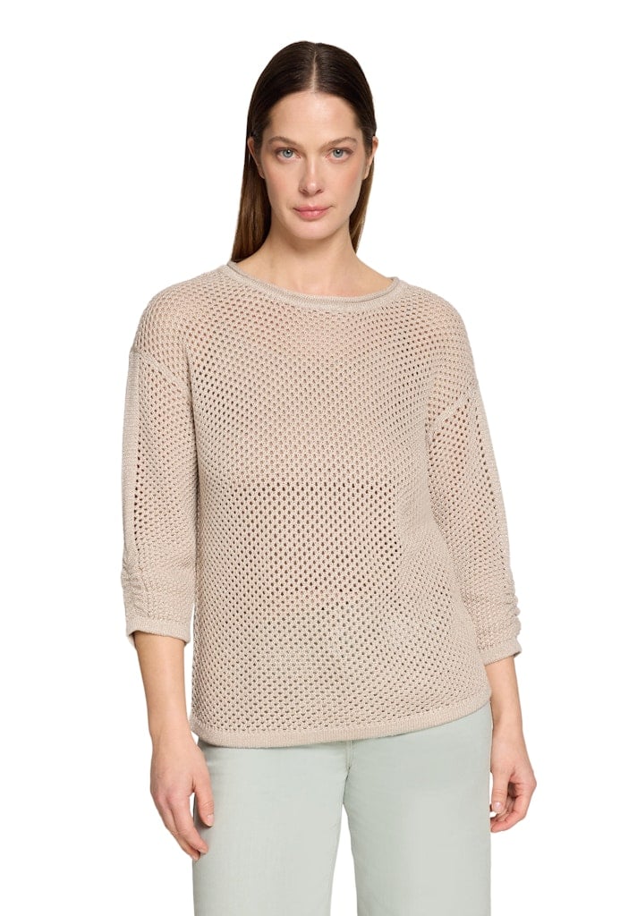 Lochstrick-Pullover