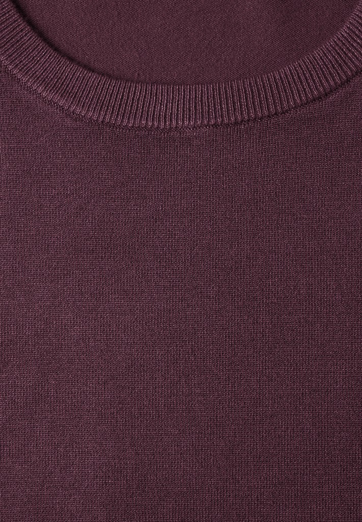 Kurzarm Pullover mit Rundhals in Unifarbe