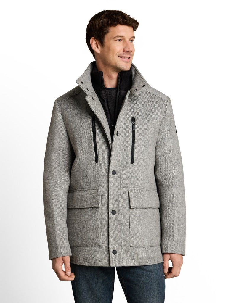 2-in-1 Wolljacke mit abnehmbarem Einsatz