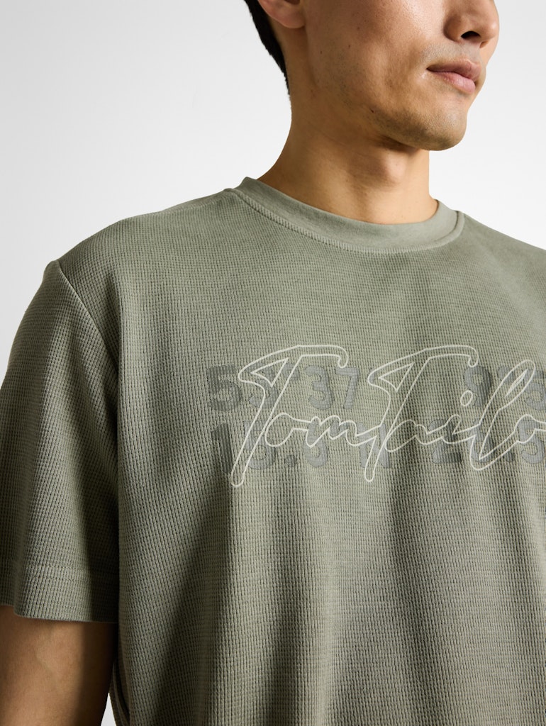 T-Shirt mit Waffelstruktur