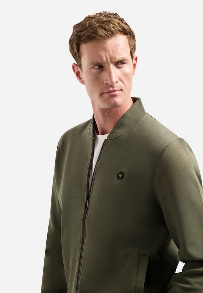 Sweater Full Zipper Pique Bomber