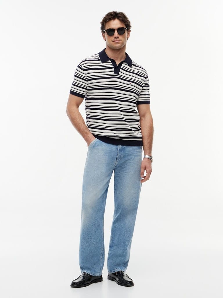 Relaxed Fit Knit Polo Shirt