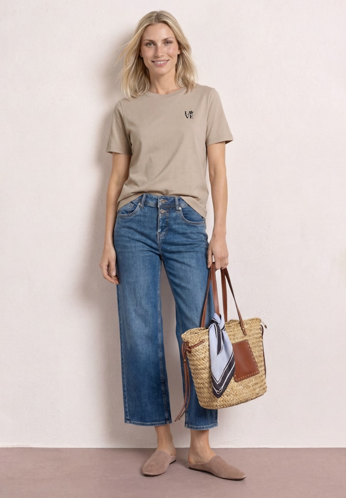 T-Shirt mit Rundhals und Printdetail