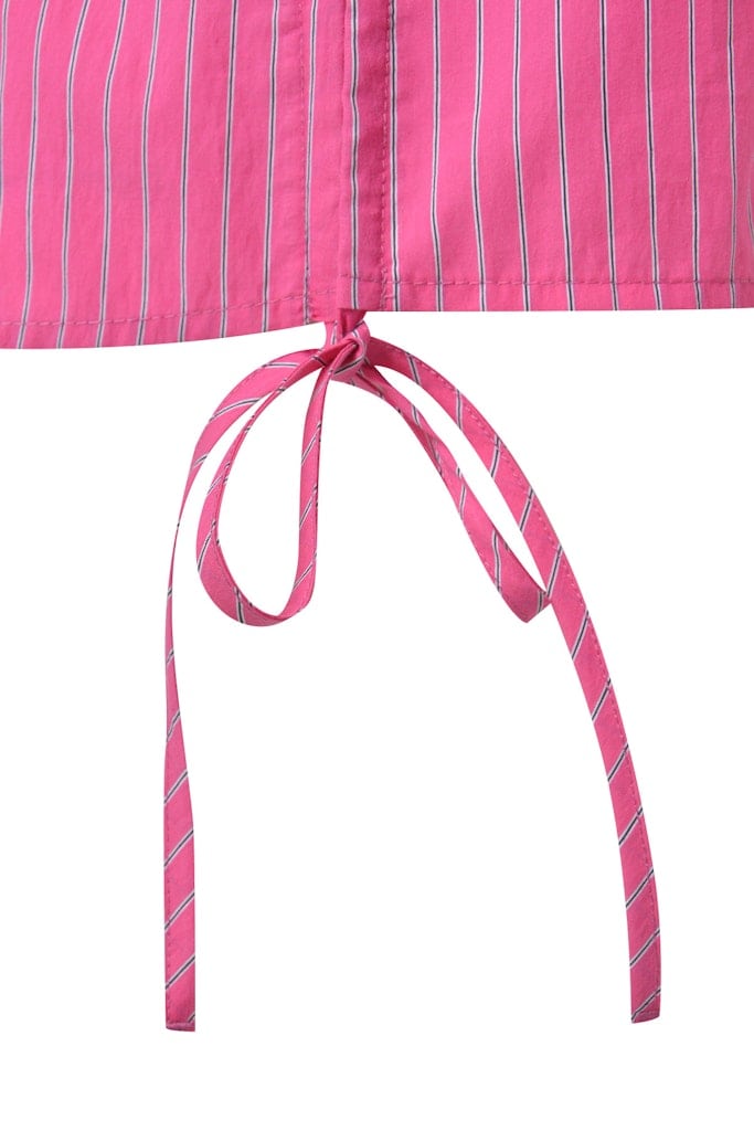 Striped Blouse Side drawstring