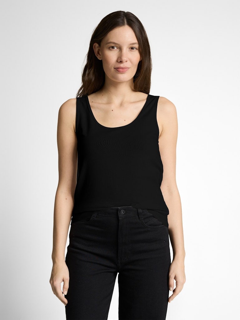 Slim Fit Top mit Rundhalsausschnitt