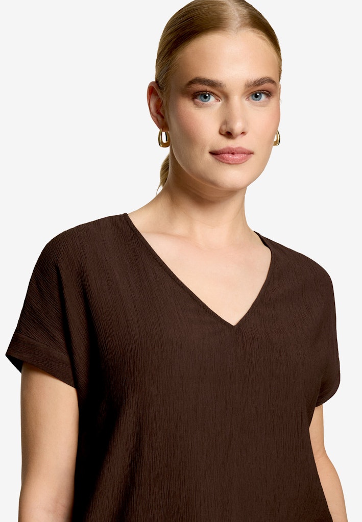 Bluse mit V-Ausschnitt und Bindedetail