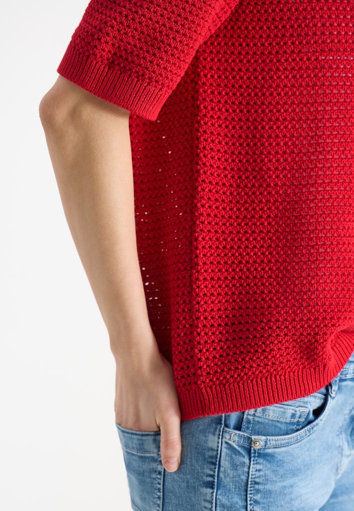 Kurzarm Pullover mit Struktur