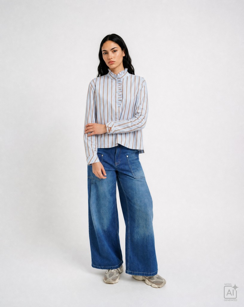 Striped Ruffle Blouse