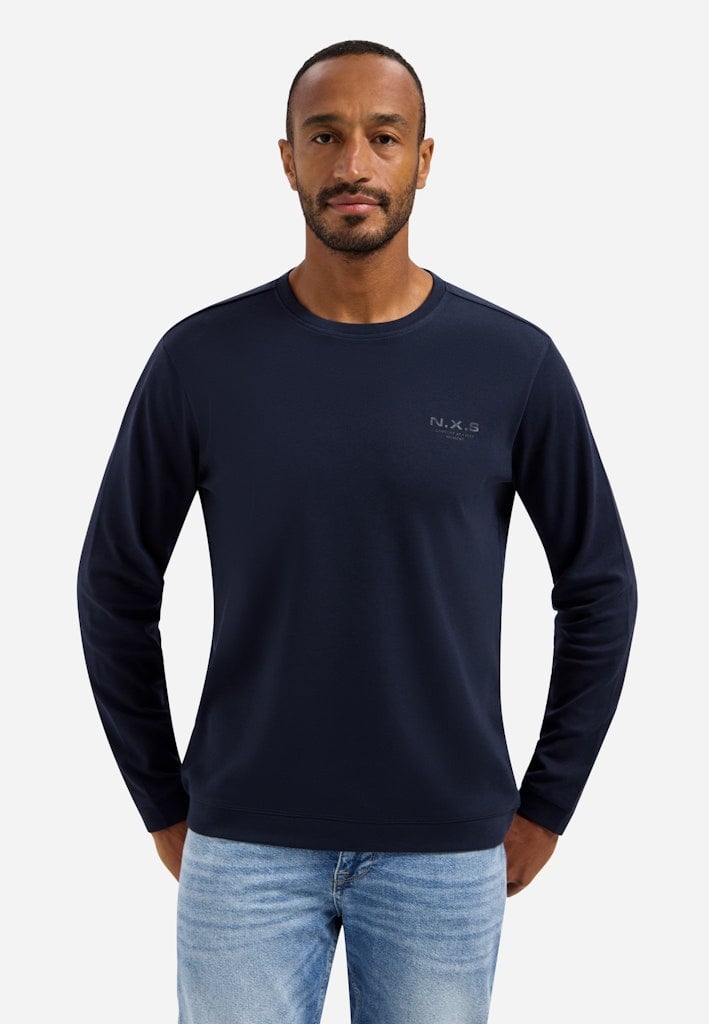 T-Shirt Long Sleeve Crewneck Solid Heavy Interlock