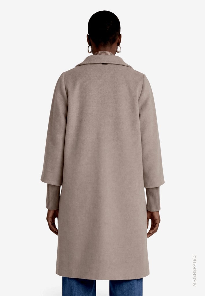 Damen Mantel mit Strickbündchen