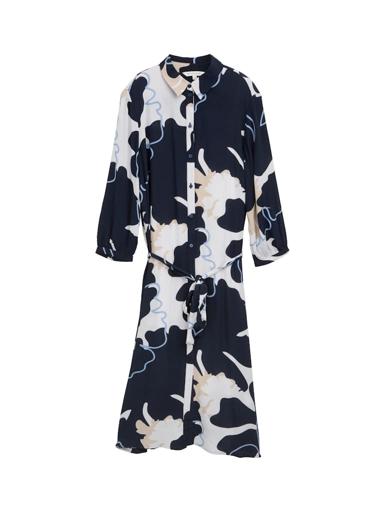 Midi-Blusenkleid mit Gürtel
