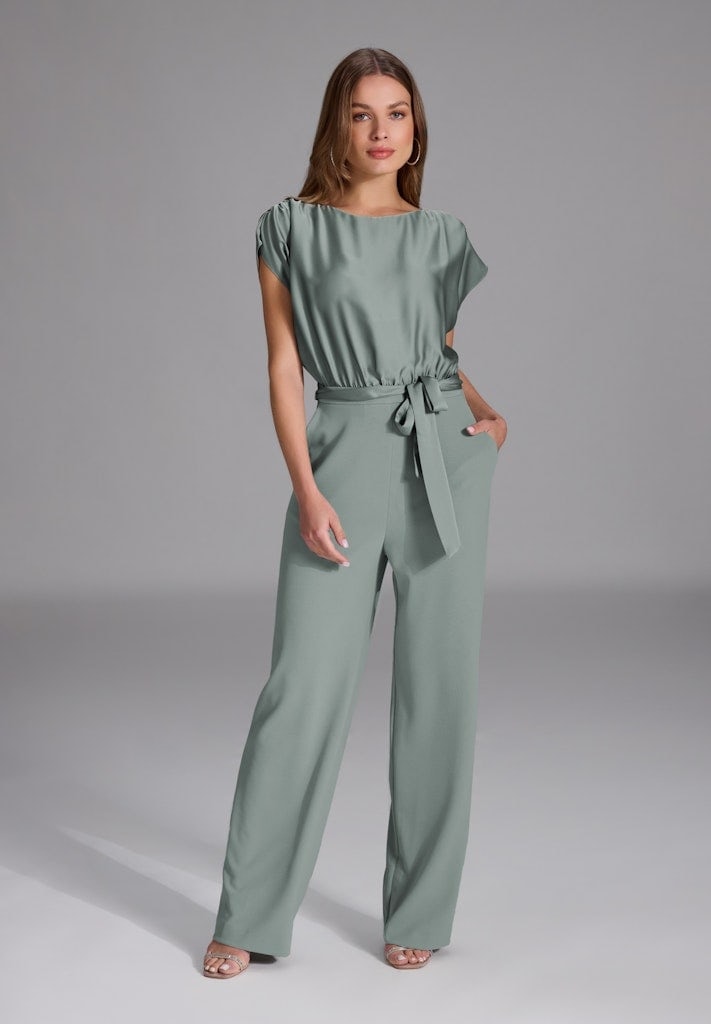 Jumpsuit aus Material-Mix