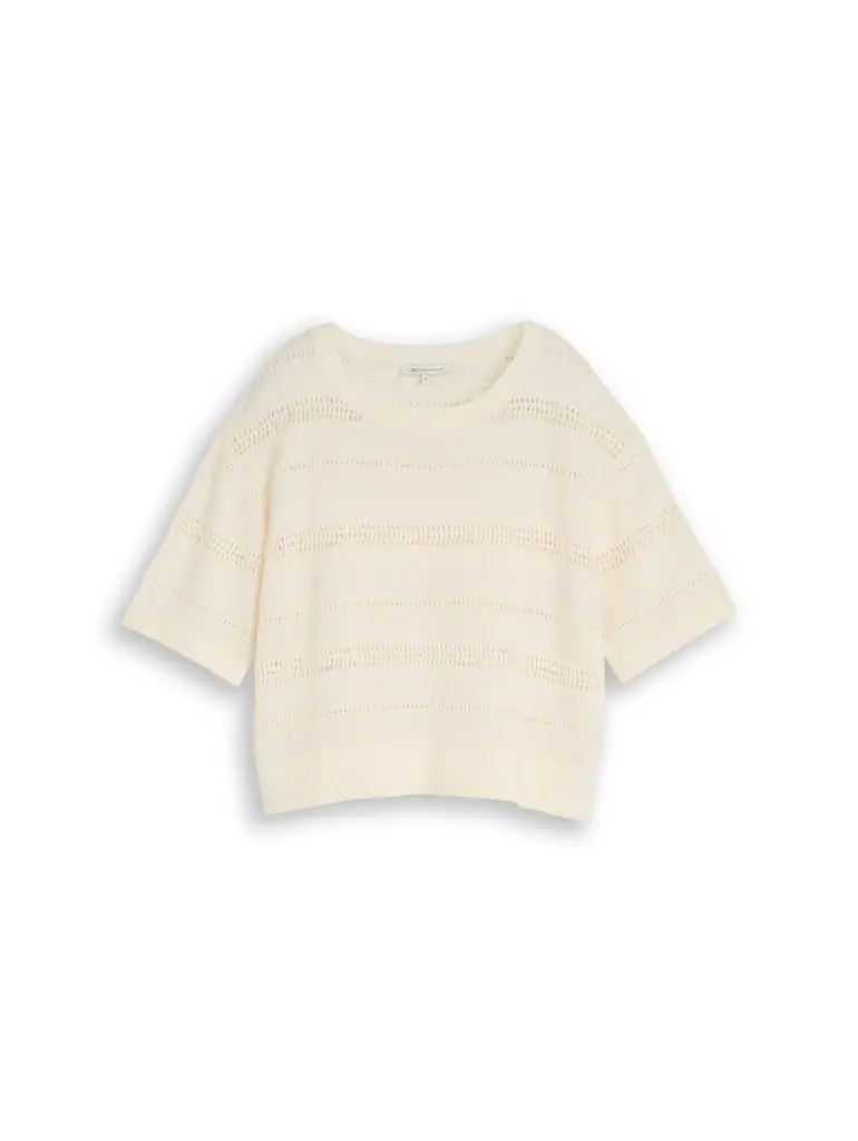 Relaxed Fit Strickpullover mit Lochmuster