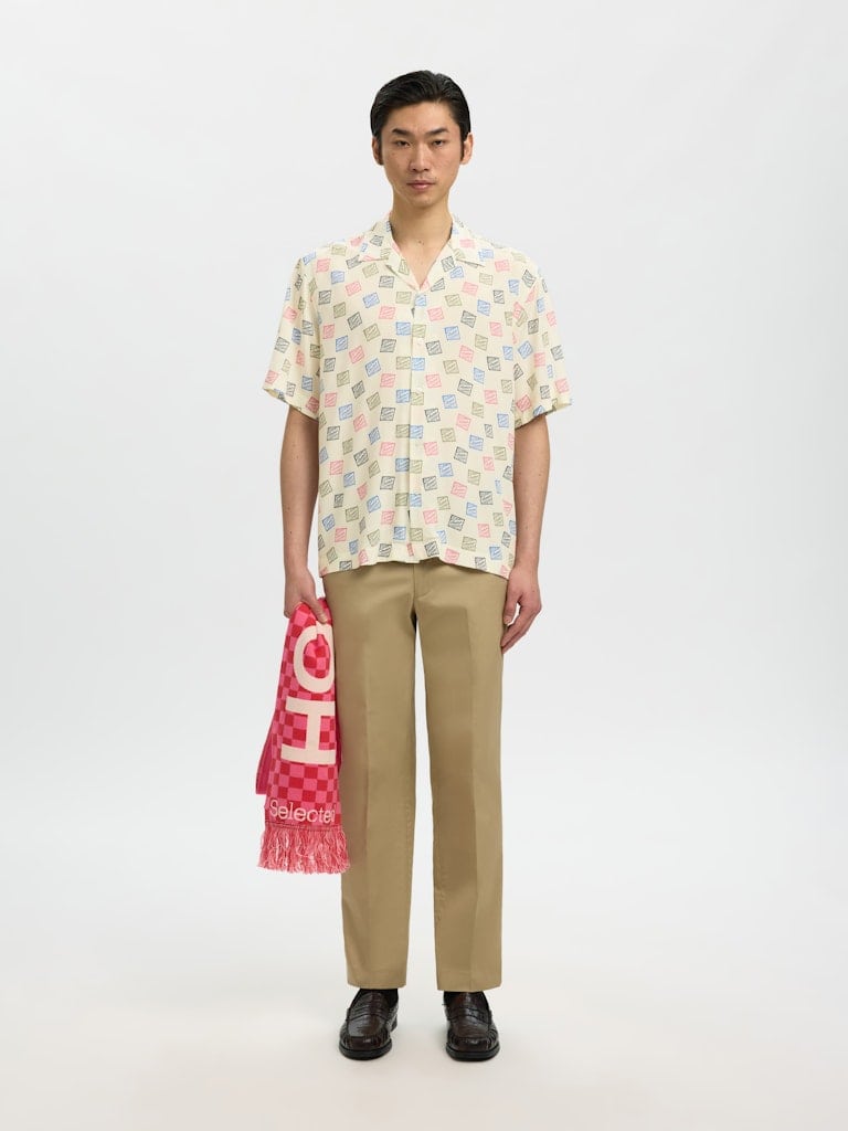 SLHRLXHOTEL AMOUR STAMPS AOP SS SHIRT