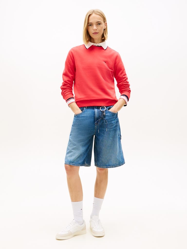 Flag Embroidery Brushed Fleece Sweatshirt