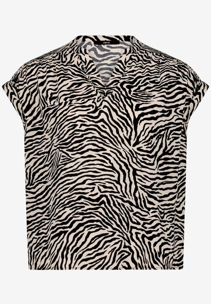 Schlupfbluse mit Zebraprint