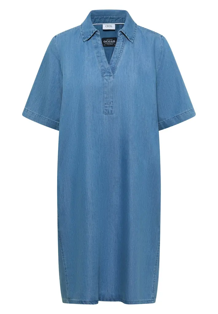 Knielanges Kleid im Denim-Look