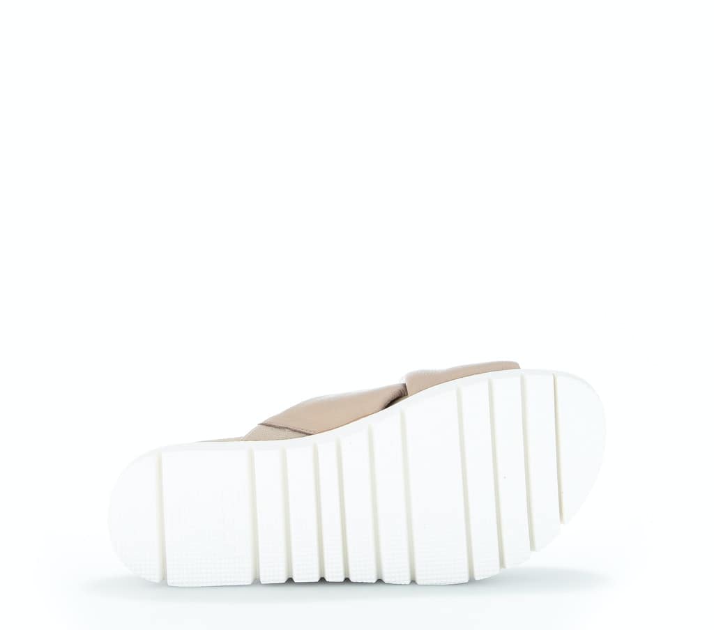 Pantoletten Glattleder beige