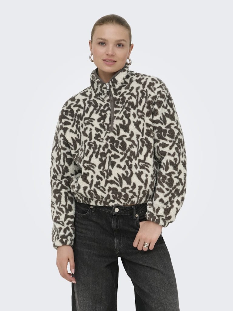 ONLNEW DALLAS L/S HIGHNECK ZIP SWT NOOS
