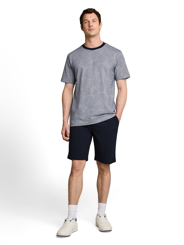 Seersucker Shorts mit elastischem Bund