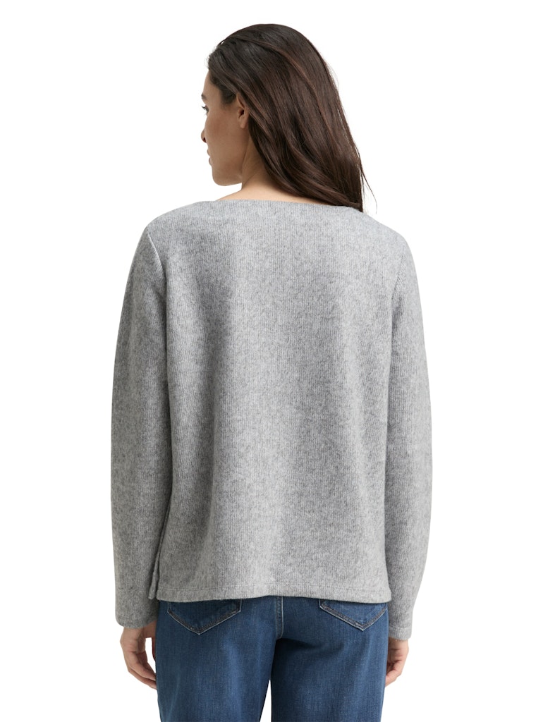 Soft-Touch Sweatshirt mit Knopf-Details