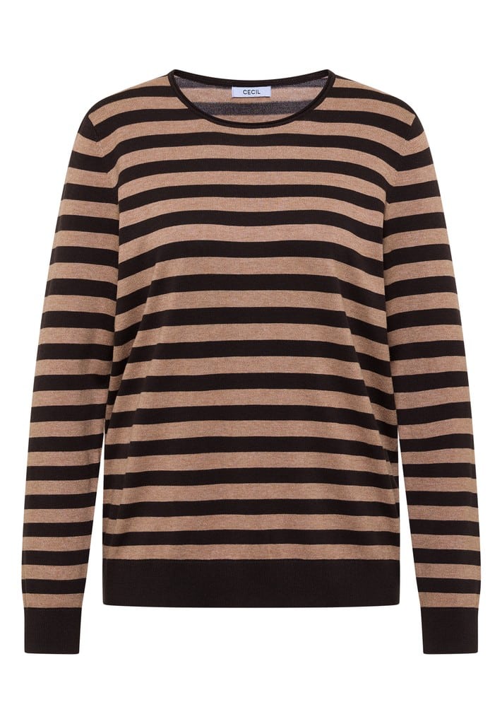 Pullover mit Rundhals und Streifen
