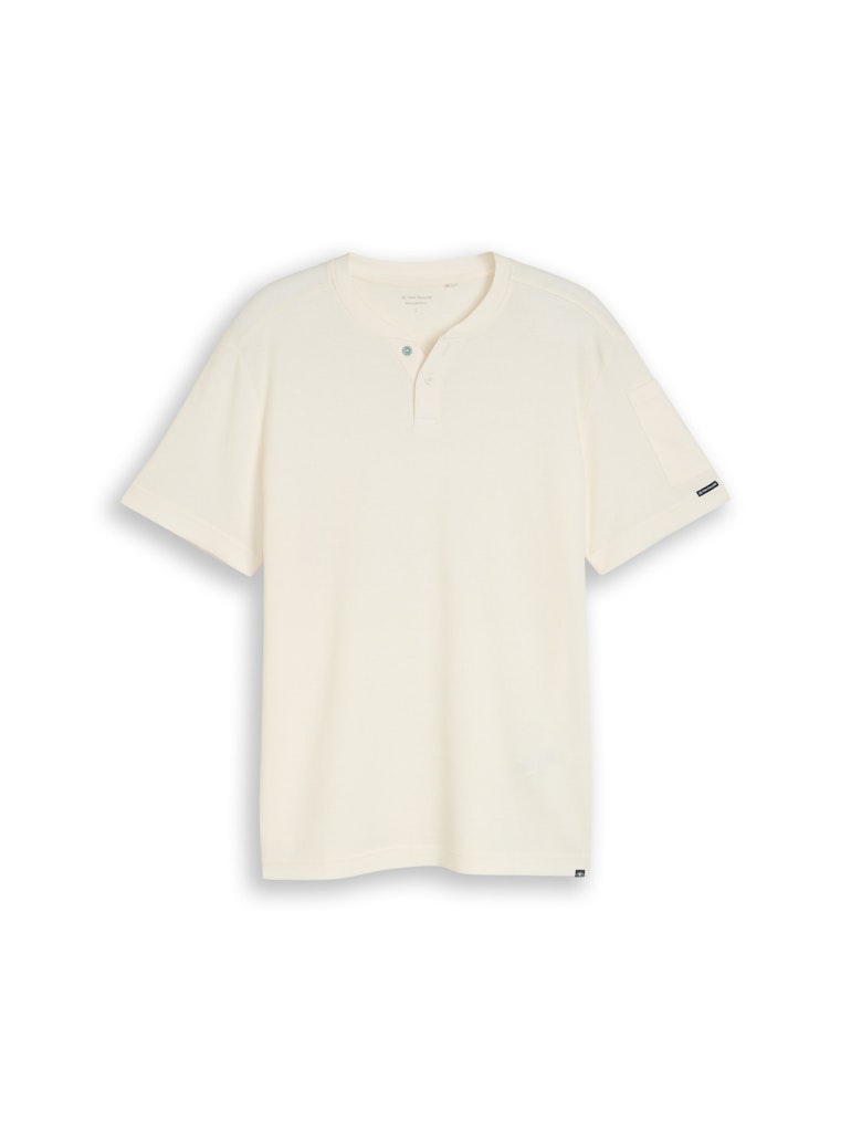 Henley T-Shirt mit Waffelstruktur