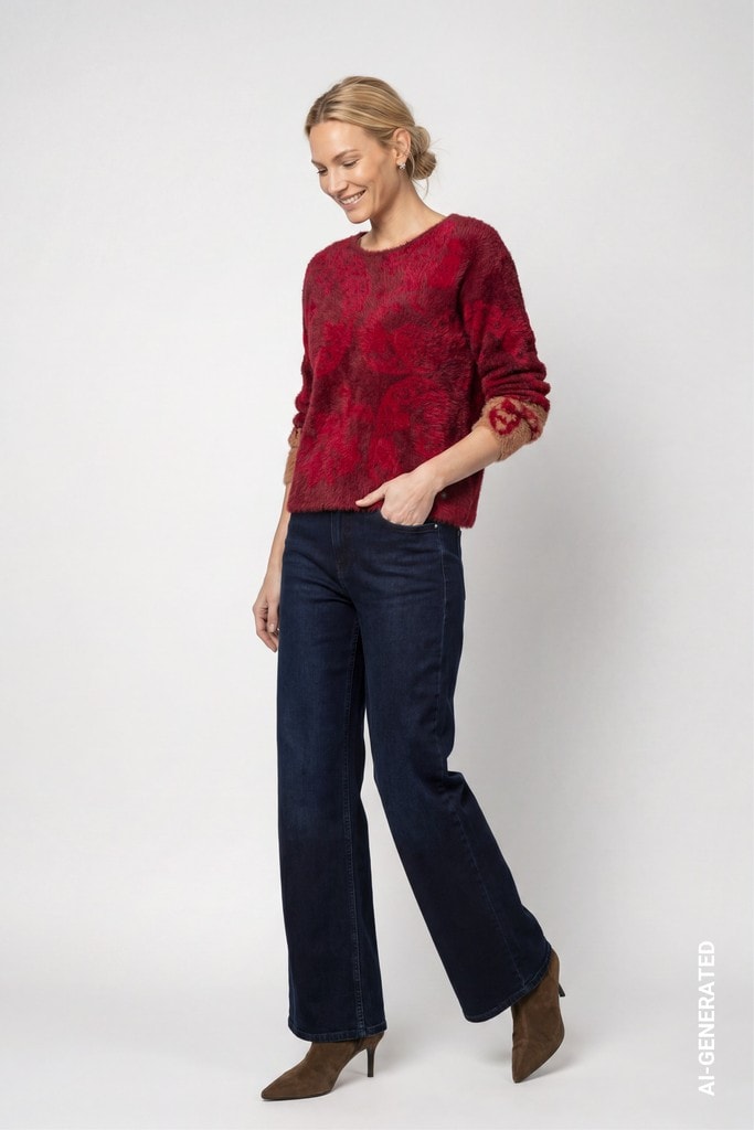 Strickpullover mit Paisley-Muster