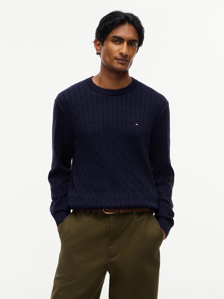 CLASSIC COTTON CABLE CREW NECK