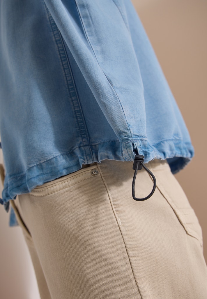 Lyocell-Bluse in Blouson-Optik