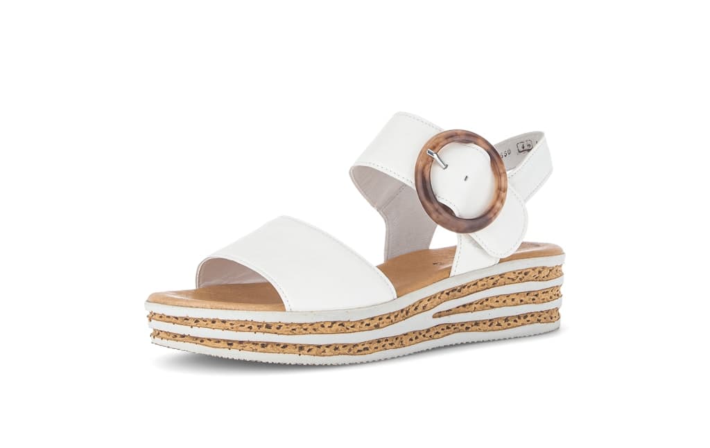 Plateau Sandalen Glattleder creme