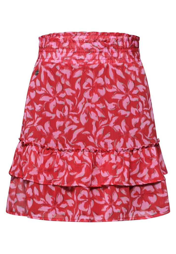 Knielanger Rock aus Chiffon mit Volants