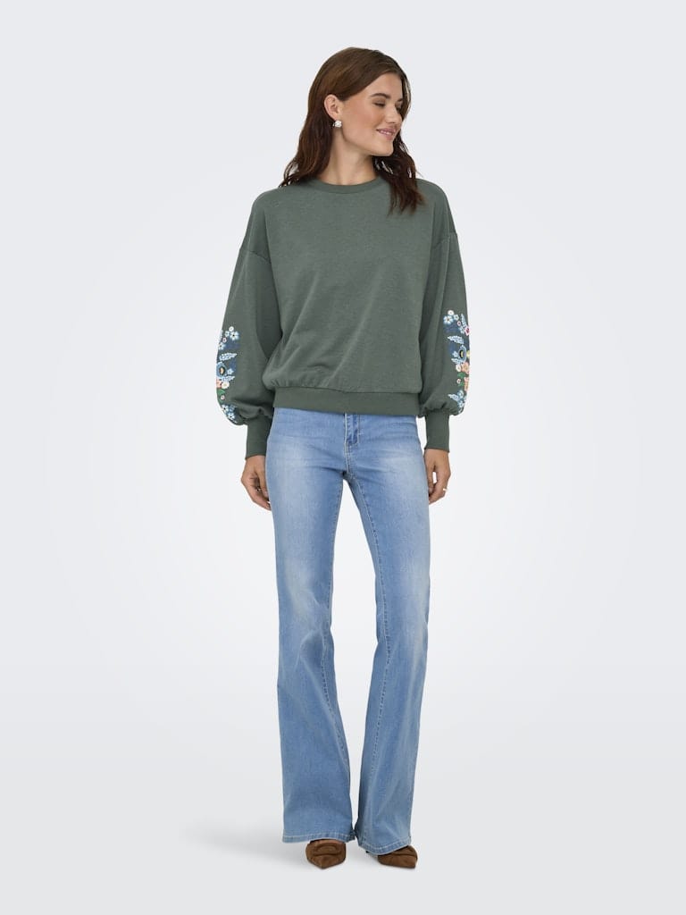 ONLBROOKE L/S O-NECK FLOWER SWT NOOS