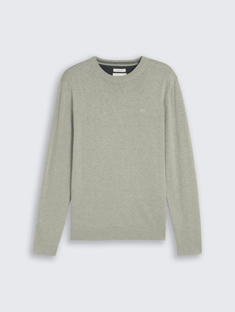 Basic Strickpullover aus Baumwolle