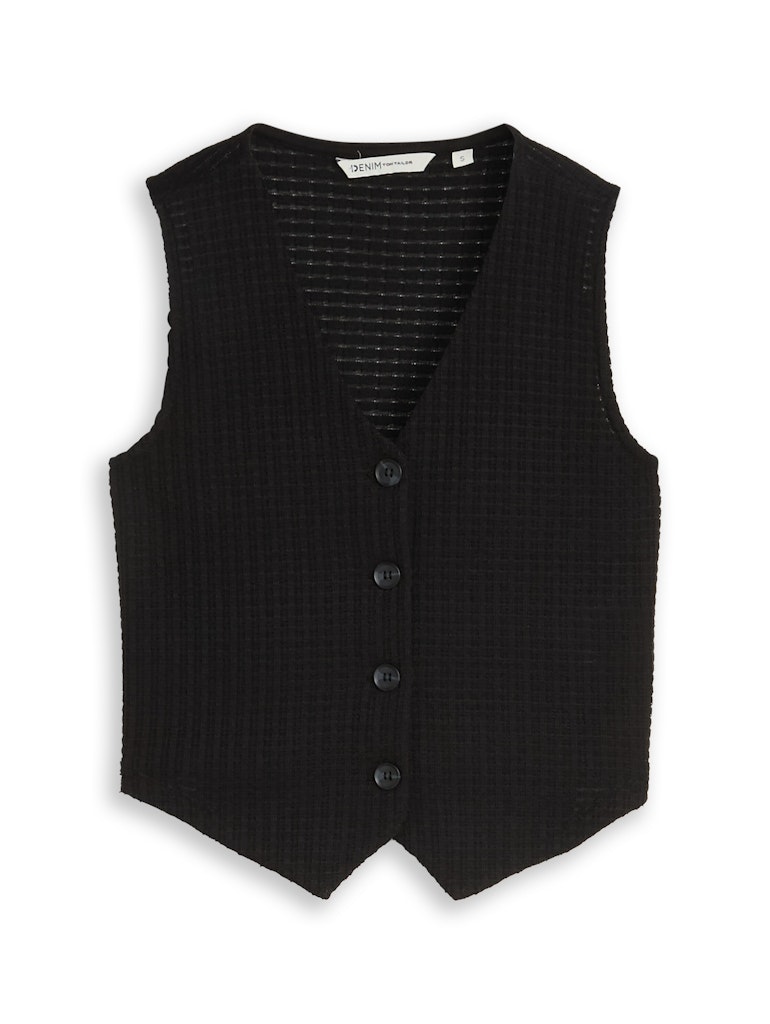 Fitted Jacquard Blazer-Weste