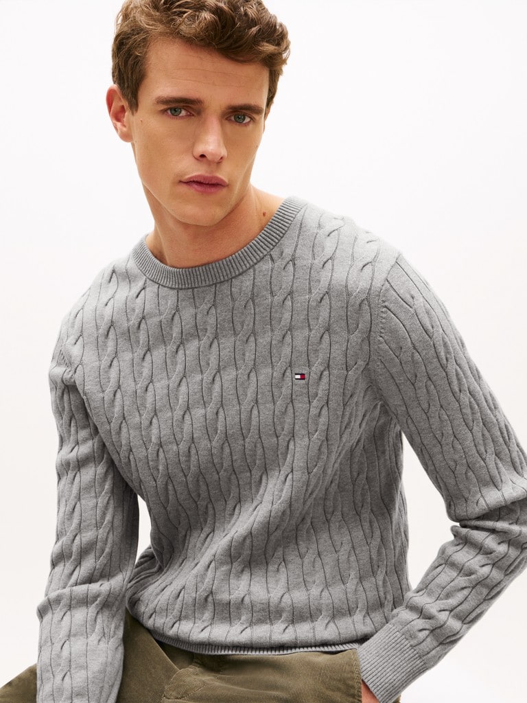 CLASSIC COTTON CABLE CREW NECK