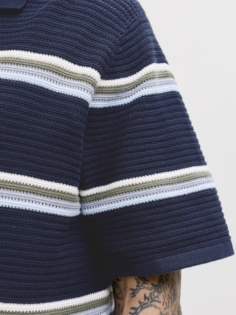 JORMAINE KNIT STRIPE POLO SN