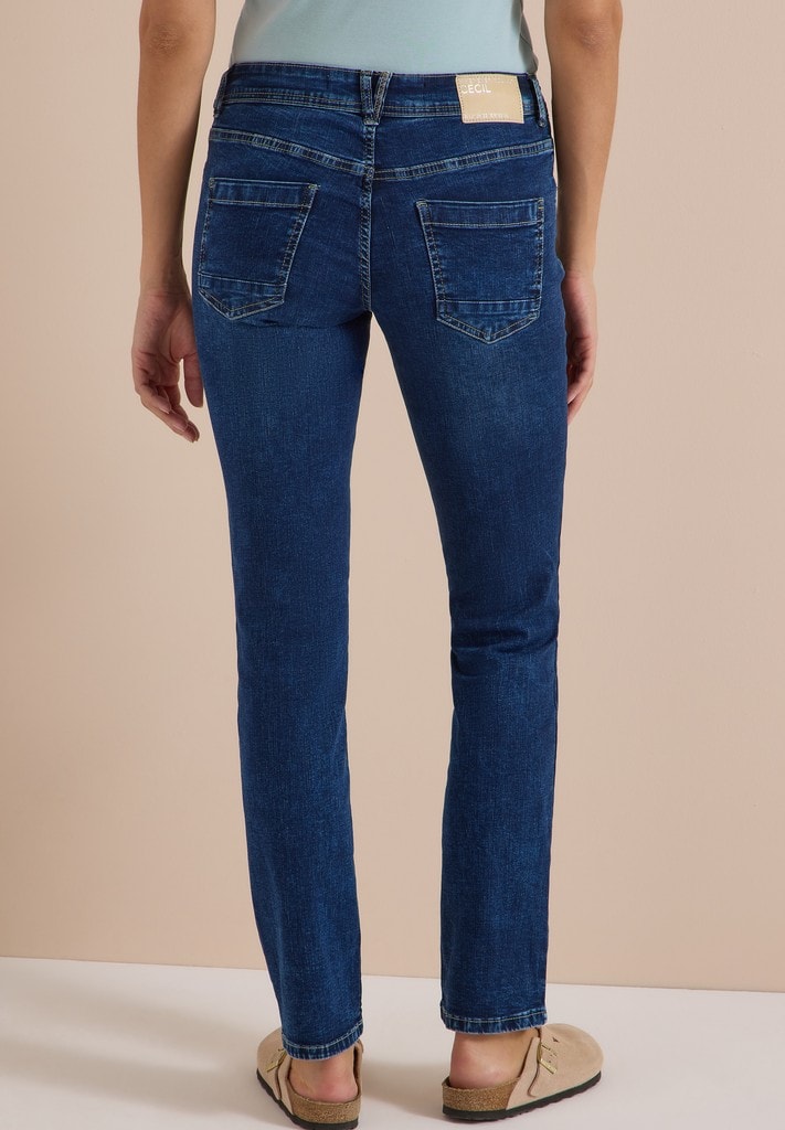 Mid Waist Straight Leg Jeans im Casual Fit