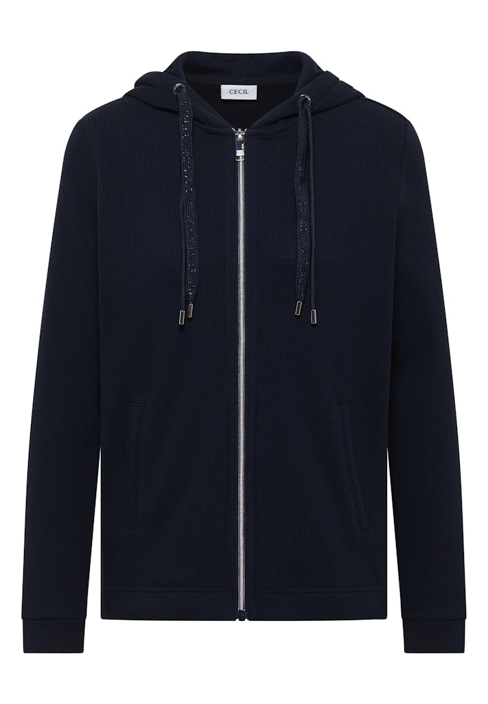 Langarm Jacke mit Kapuze und Taschen