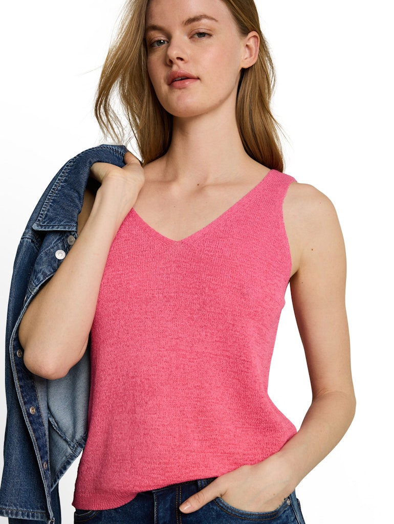 Relaxed Fit Stricktop mit V-Ausschnitt